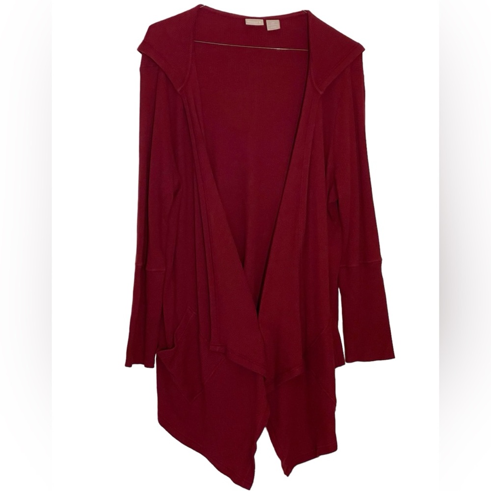 Chico’s Asymmetric Hooded Jacket w/Pockets Red, Size: 12/14p